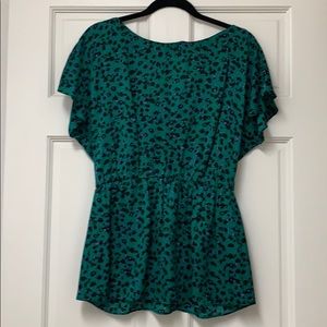 Shoshanna green print blouse